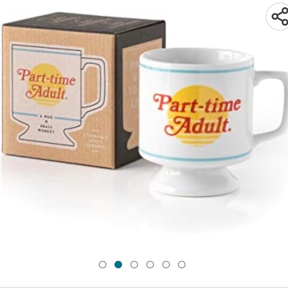 NIB Part-time Adult Ceramic Mug from Brass Monkey - Stackable - Picture 4 of 9